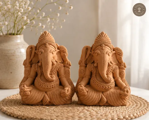 Rajasthani Handcrafted Terracotta Ganpati Sculpture