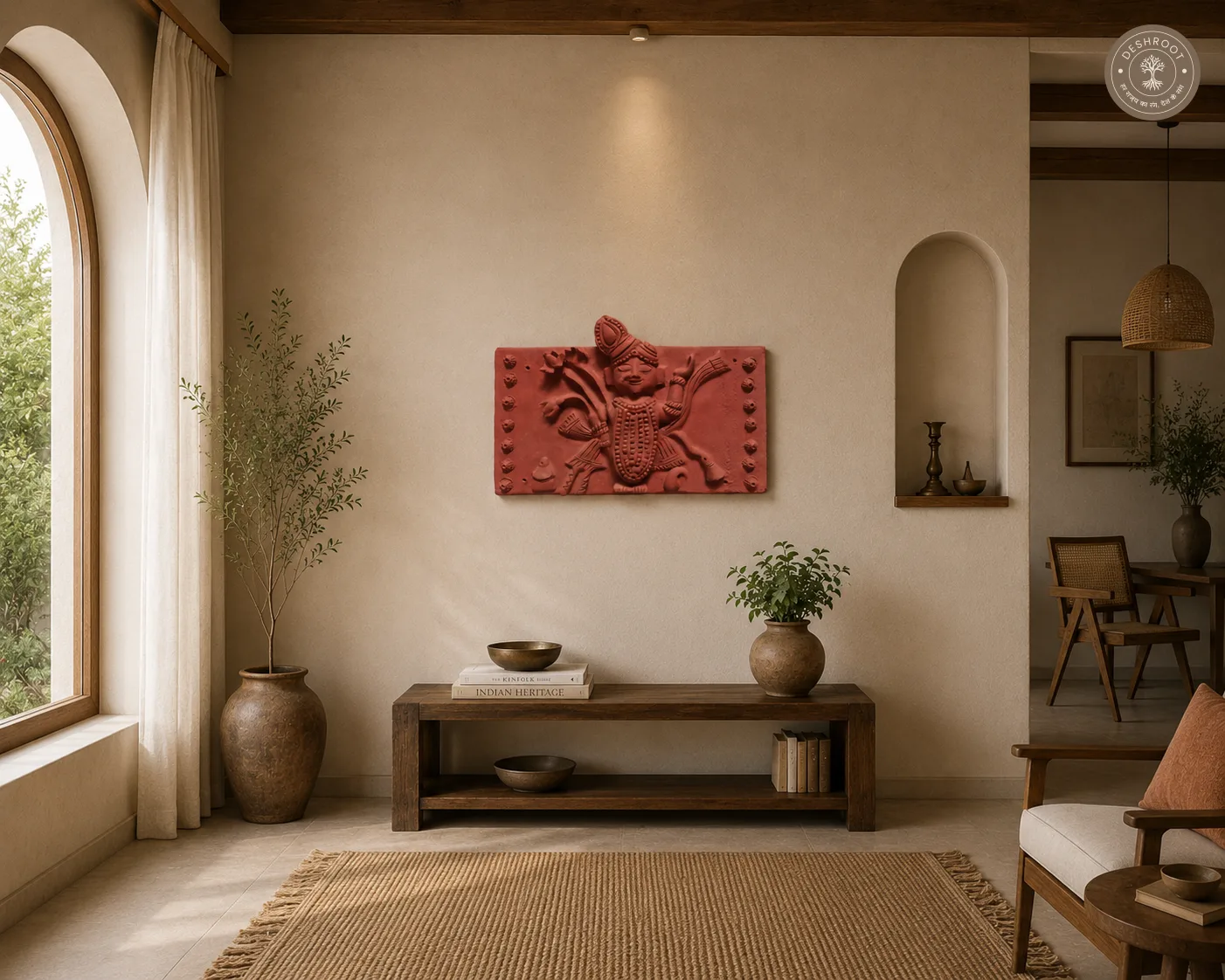 Rajasthani Terracotta Folk Art Wall Panel