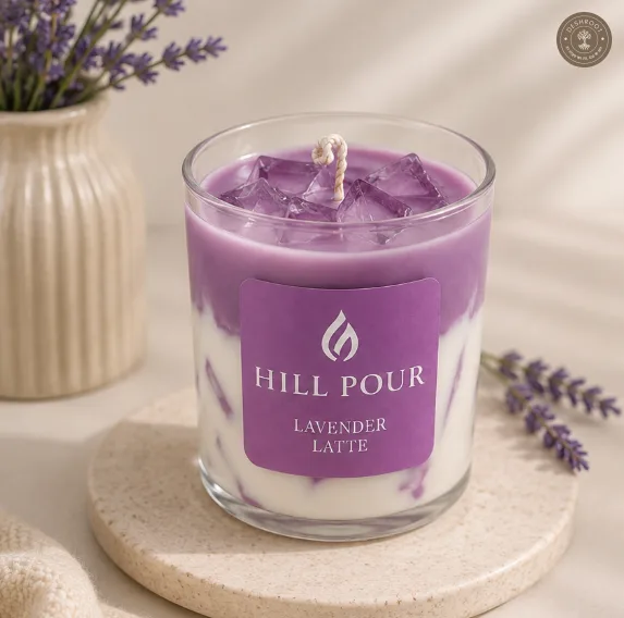 Hill Pour Lavender Latte Soy & Gel Wax Candle