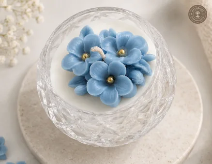 Hill Pour Blue Bloom Sea Breeze Soy Wax Glass Bowl Candle