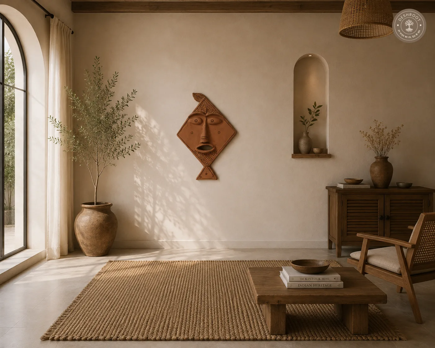 Rajasthani Terracotta Tribal Face Wall art
