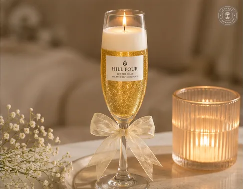 Hill Pour Champagne Light Lemongrass Gel Wax Candle