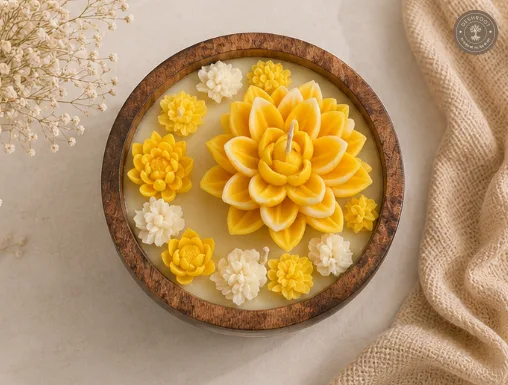 Hill Pour Sunlit Bloom Ylang Ylang Soy Wax Wooden Bowl Candle