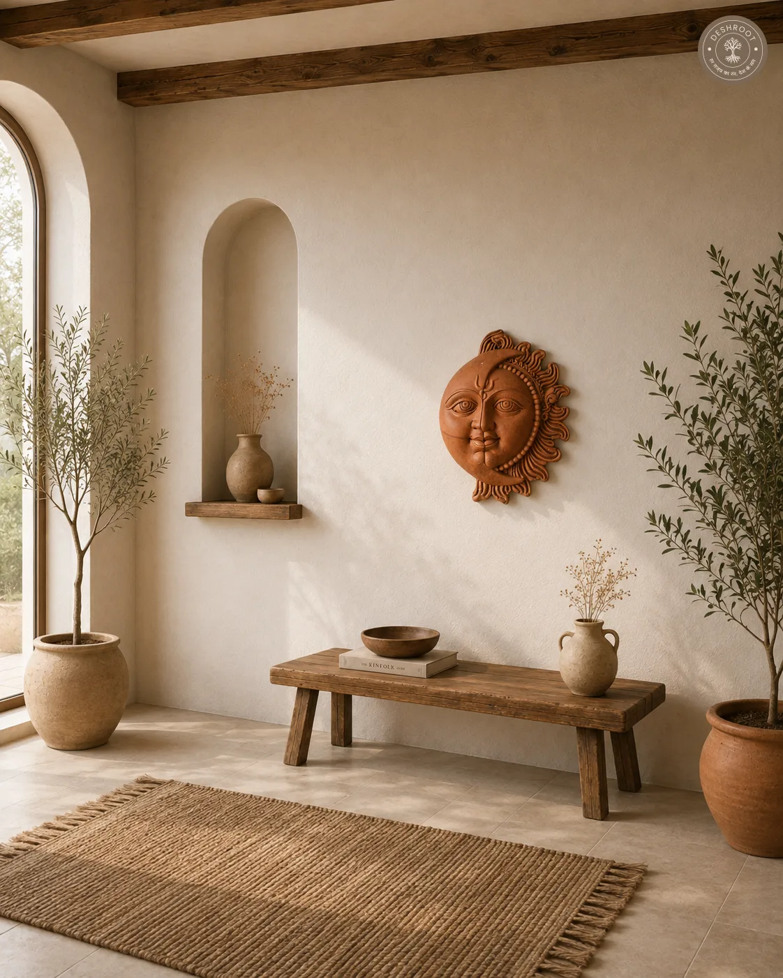 Rajasthani Terracotta Surya Face Wall Art