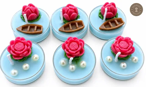 Hill Pour Lotus Pond Decorative Tealight Candle Set - Pack of 6
