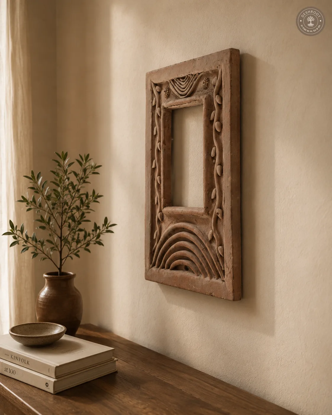 Rajasthani Handcrafted handcrafted terracotta Floral Arch Wall Hanging