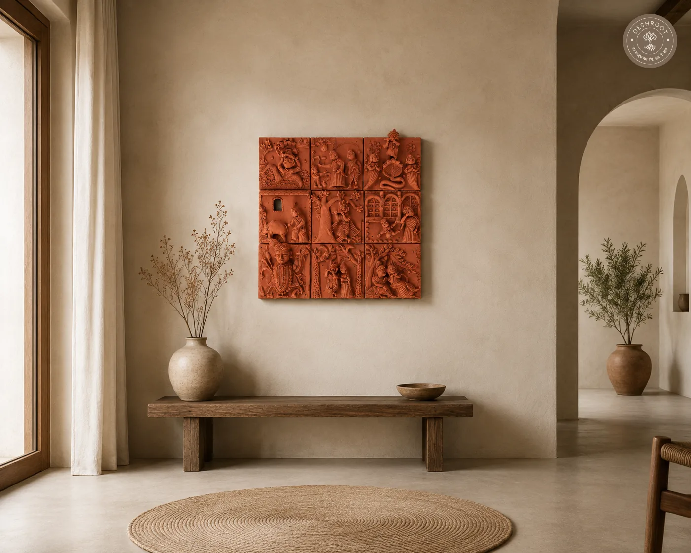 Rajasthani Terracotta Folk Art Story Wall Hanging