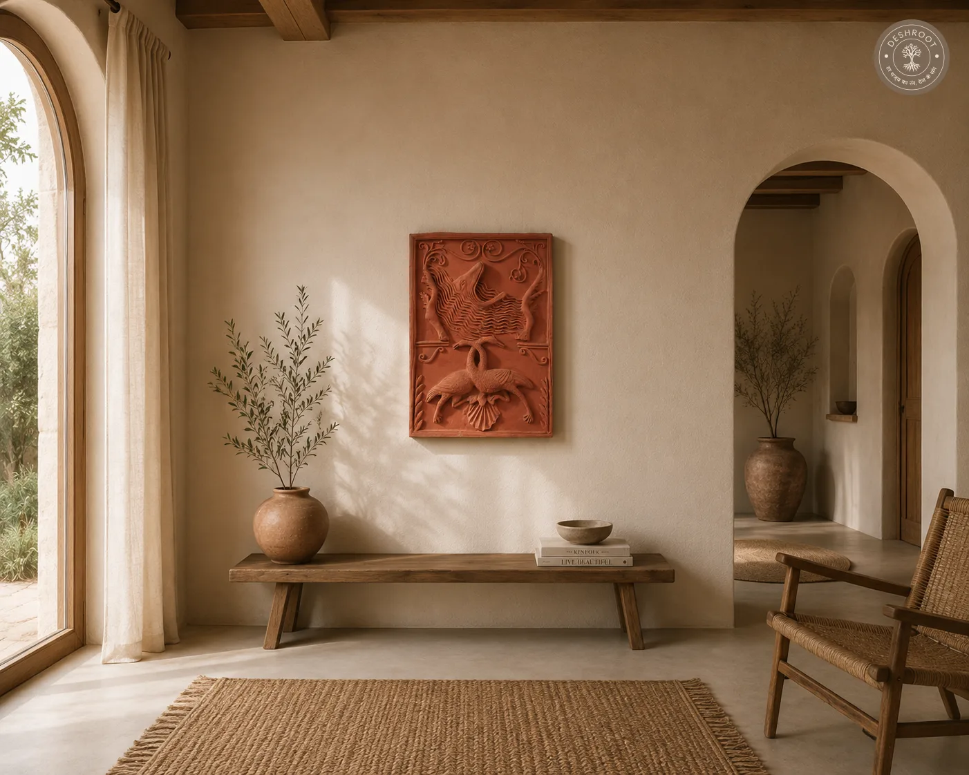 Handcrafted Rajasthani Swan Couple Wall Hanging
