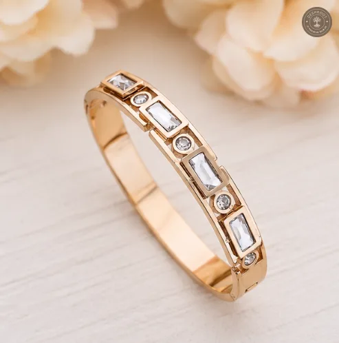 Golden GeoSpark Crystal Anti-Tarnish Kids Kada