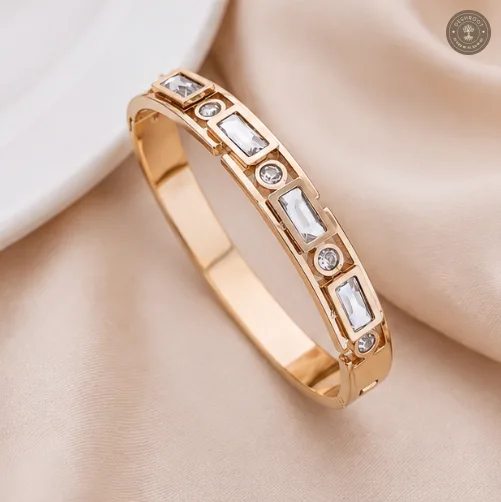 Golden GeoSpark Crystal Anti-Tarnish Kids Kada