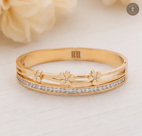 Golden Daisy Sparkle Anti-Tarnish Kids Kada