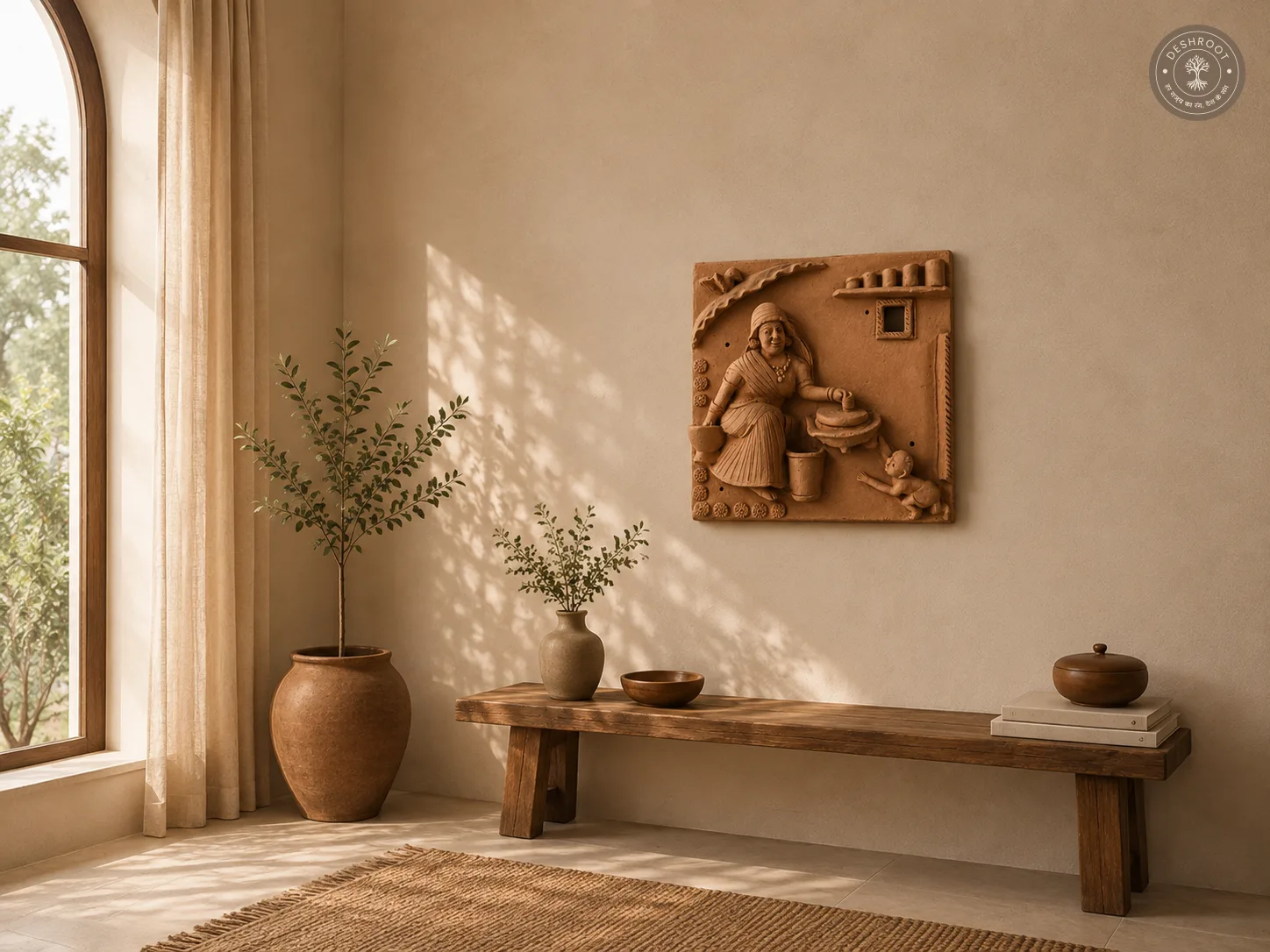 Rajasthani Potter at Work Terracotta Wall Art