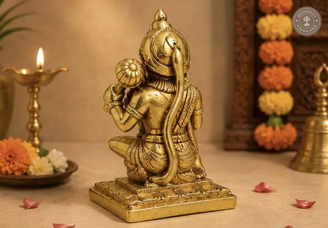 Divine Golden Hanuman Idol – Blessing Pose