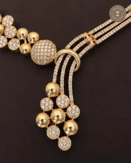 A.D. Stone Gold-Tone Necklace Set with Multi-Strand Pendant & Matching Earrings