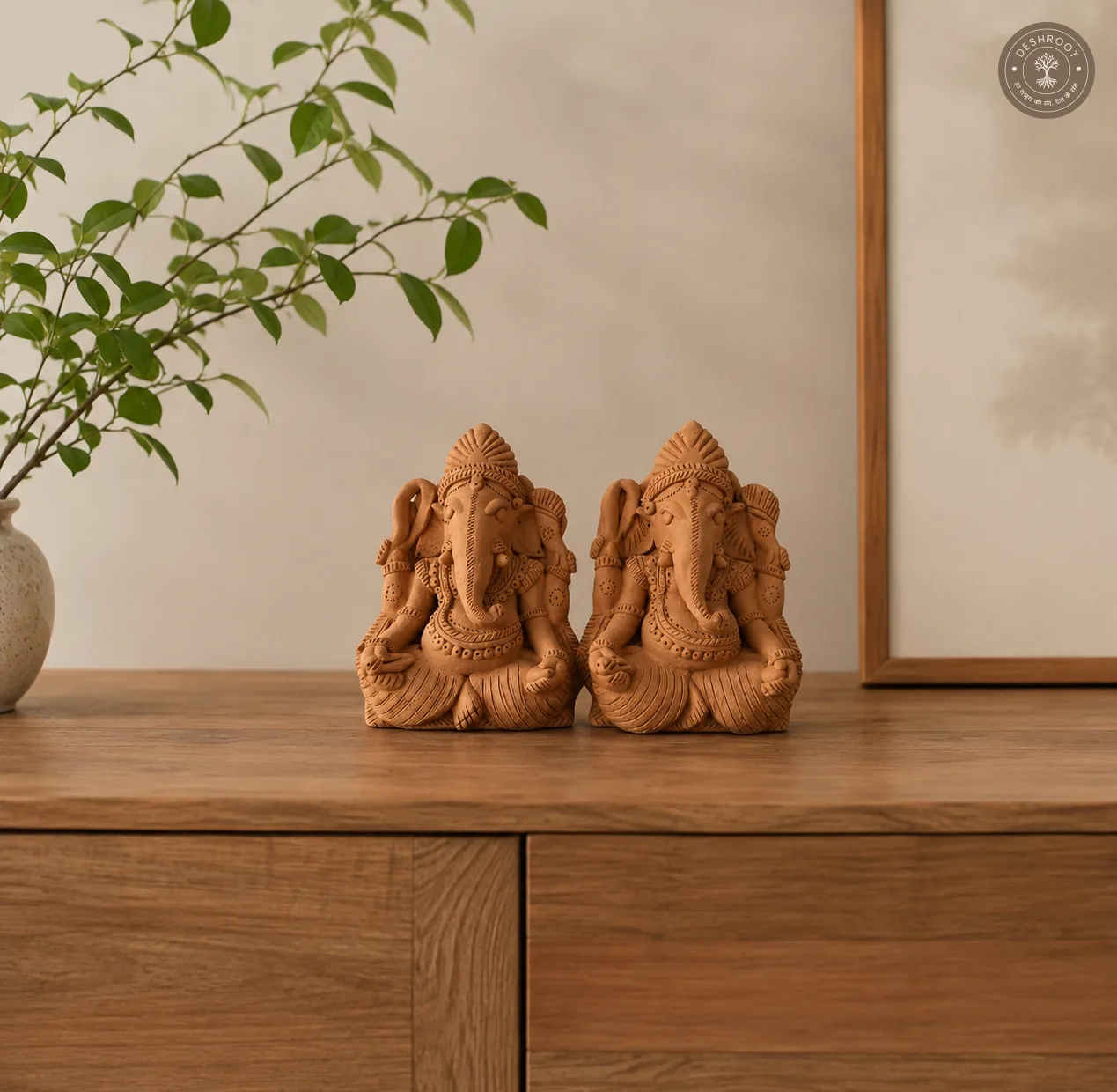 Rajasthani Handcrafted Terracotta Ganpati Sculpture