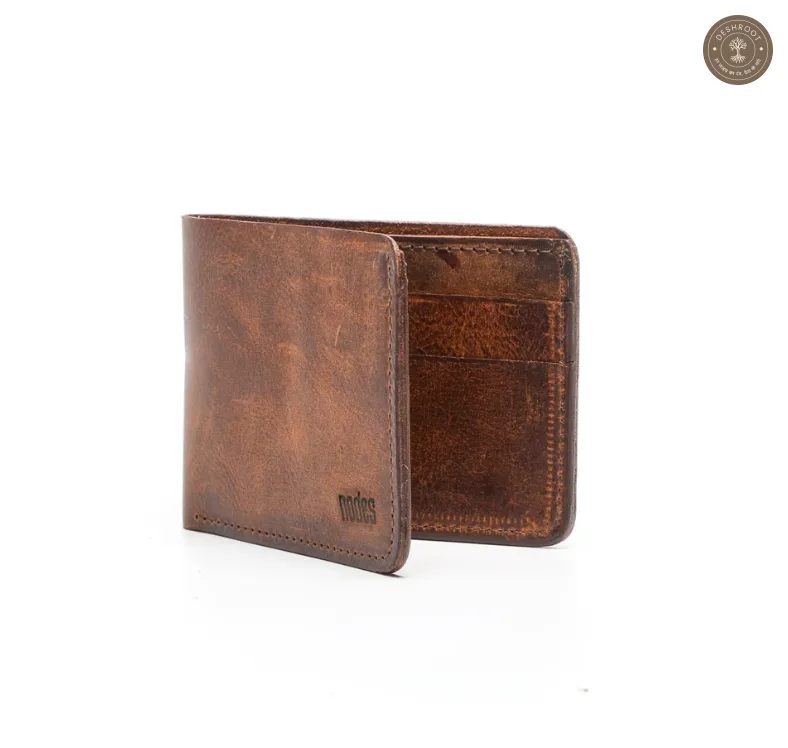 Classic Brown Textured Leather Bifold Wallet for Men