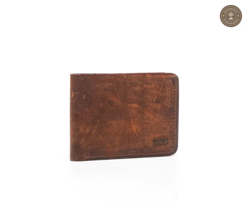 Classic Brown Textured Leather Bifold Wallet for Men