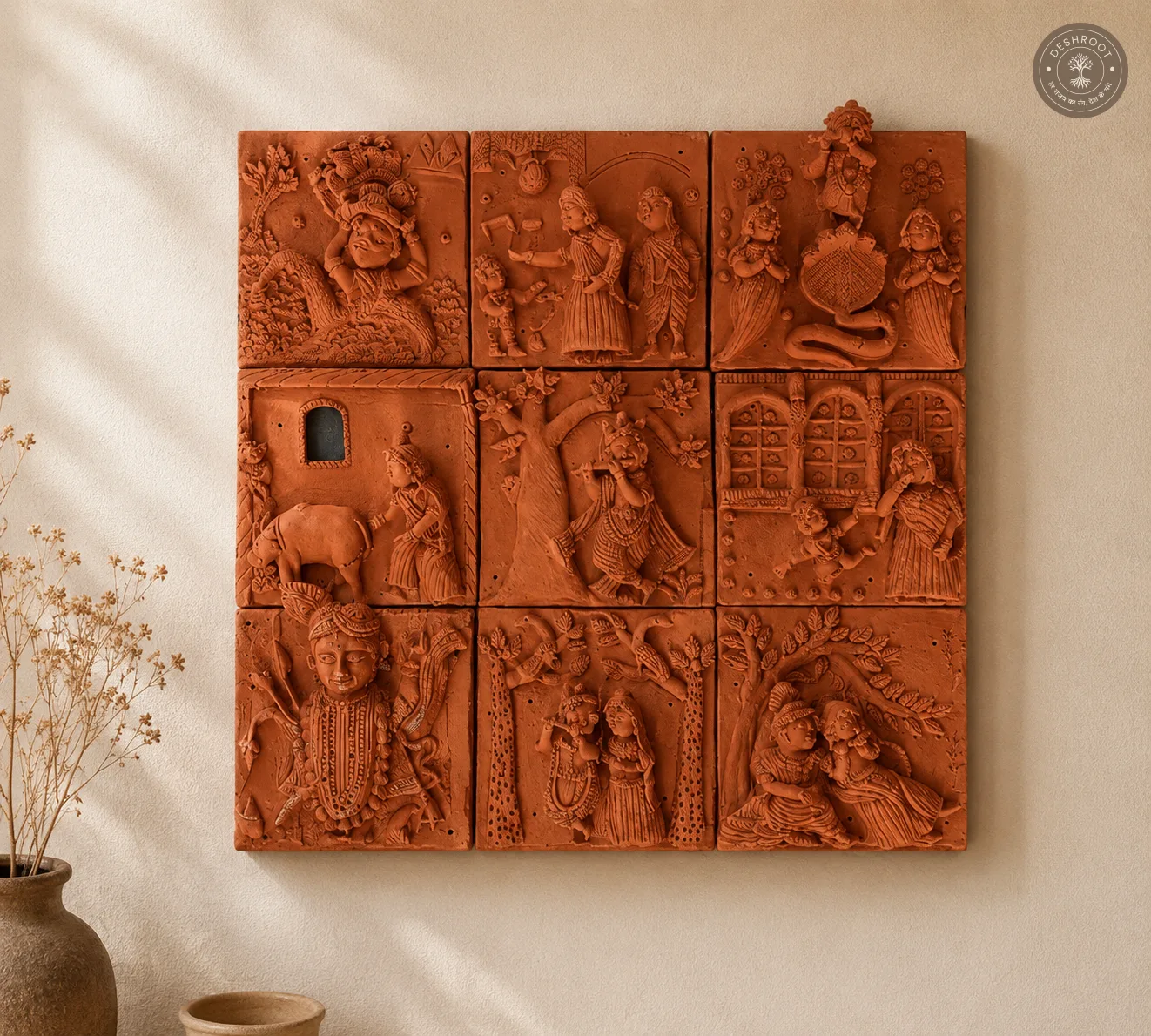 Rajasthani Terracotta Folk Art Story Wall Hanging