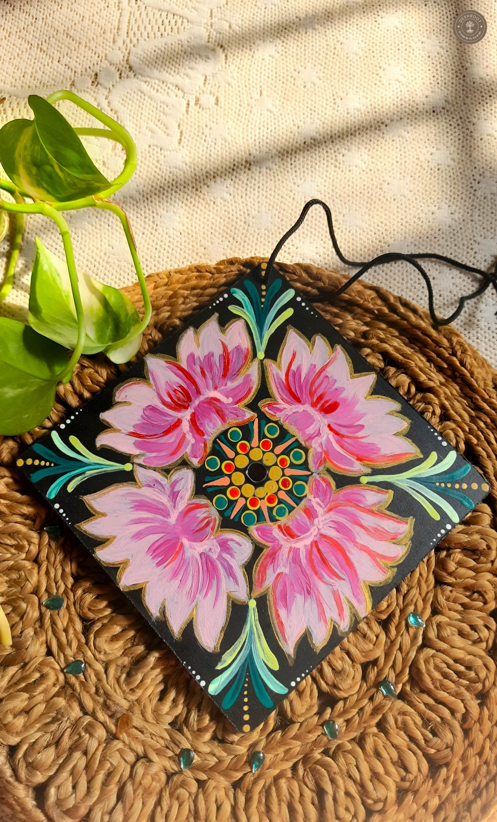 Swastik Dot Mandala 12 inch wall hanging