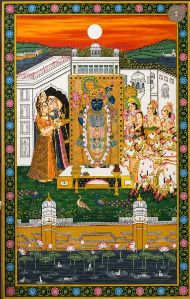 Shrinath Ji Rajbhog Darshan Handpainted Pichwai Painting