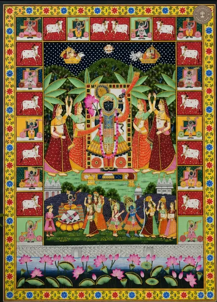 Shrinath Ji Raas Leela Handpainted Pichwai