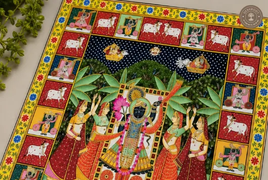 Shrinath Ji Raas Leela Handpainted Pichwai