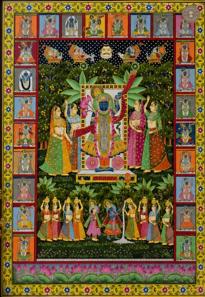 Shrinath Ji Gau Seva Handpainted Pichwai
