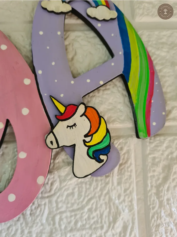 Unicorn theme nameplate for kids