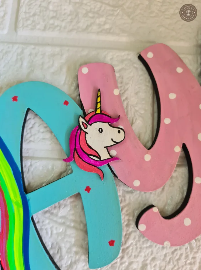 Unicorn theme nameplate for kids