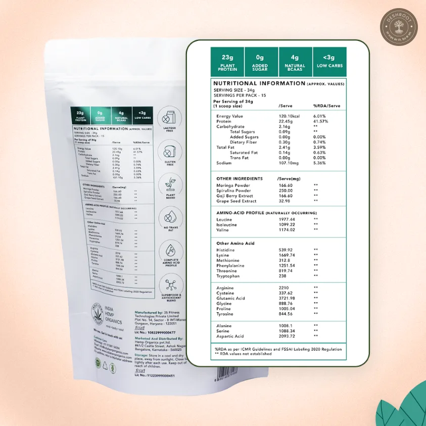 Hemp Protein Powder – French Vanilla Caramel