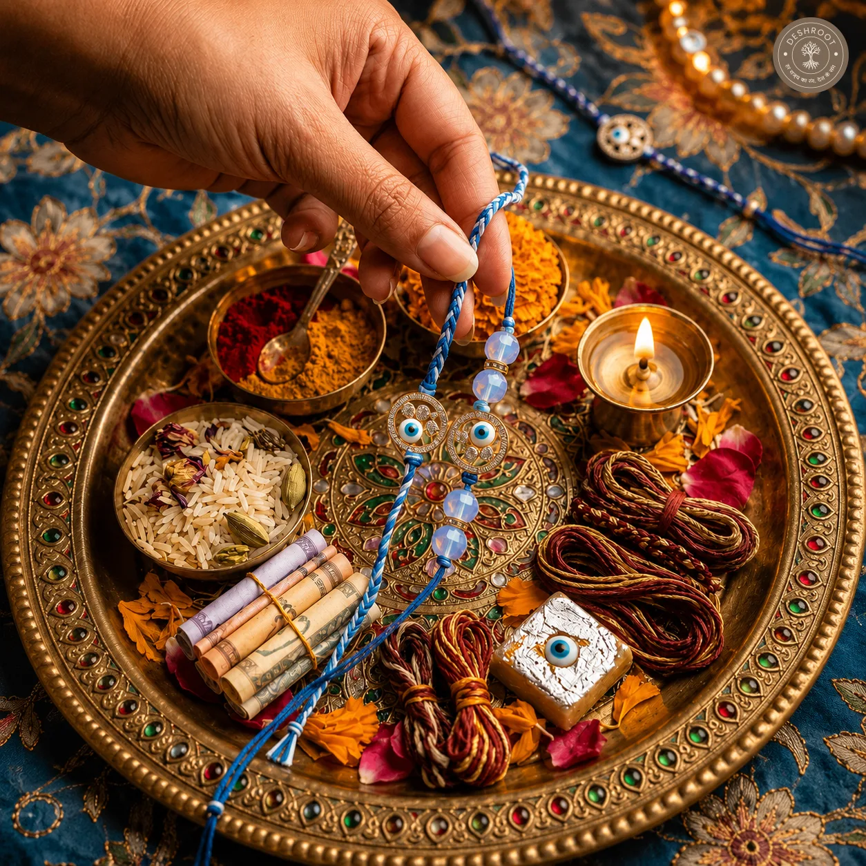 Evil eye rakhi combo