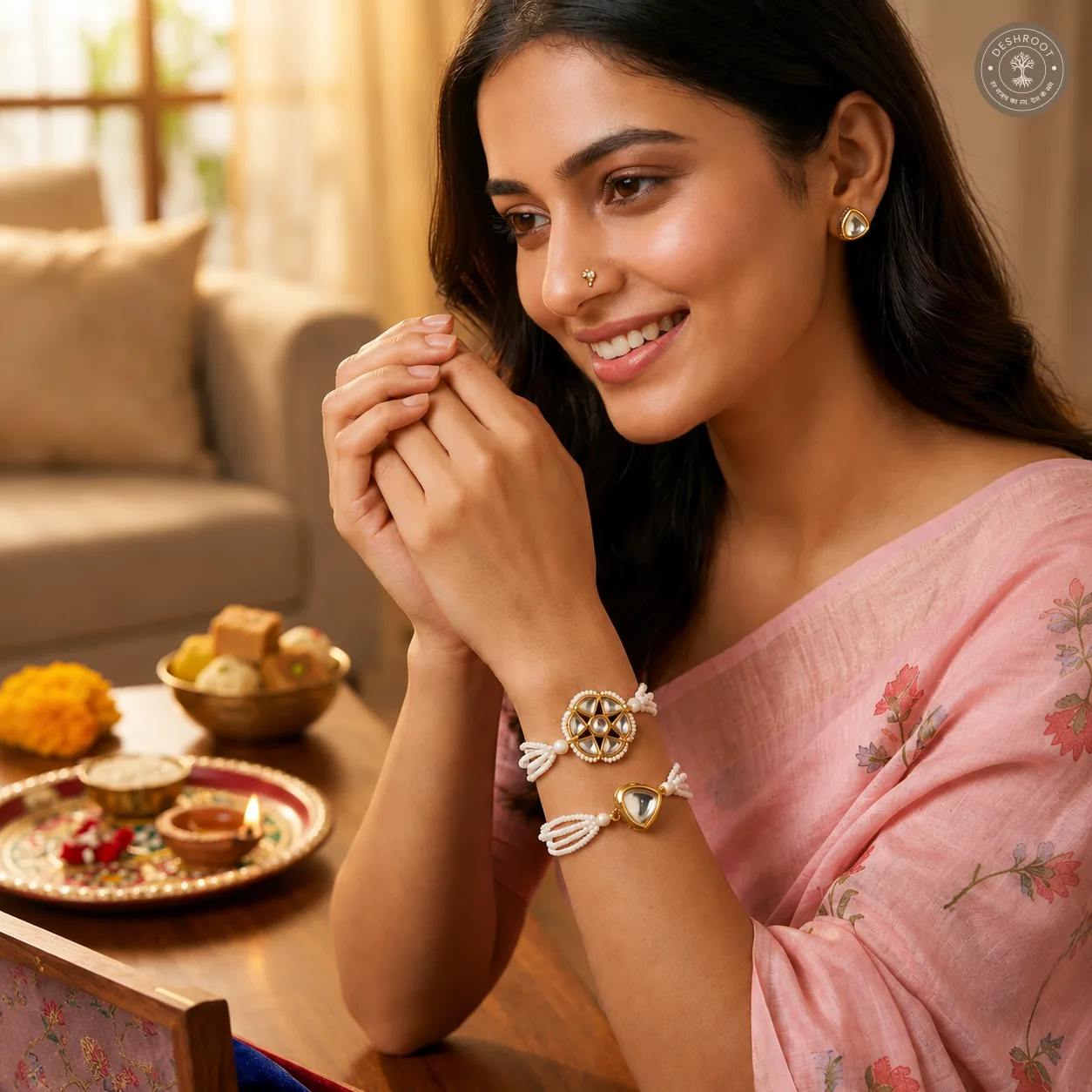 Kundan Rakhi combo
