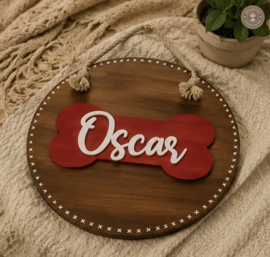 Personalized Oscar Dog Bone Hanging Name Plate