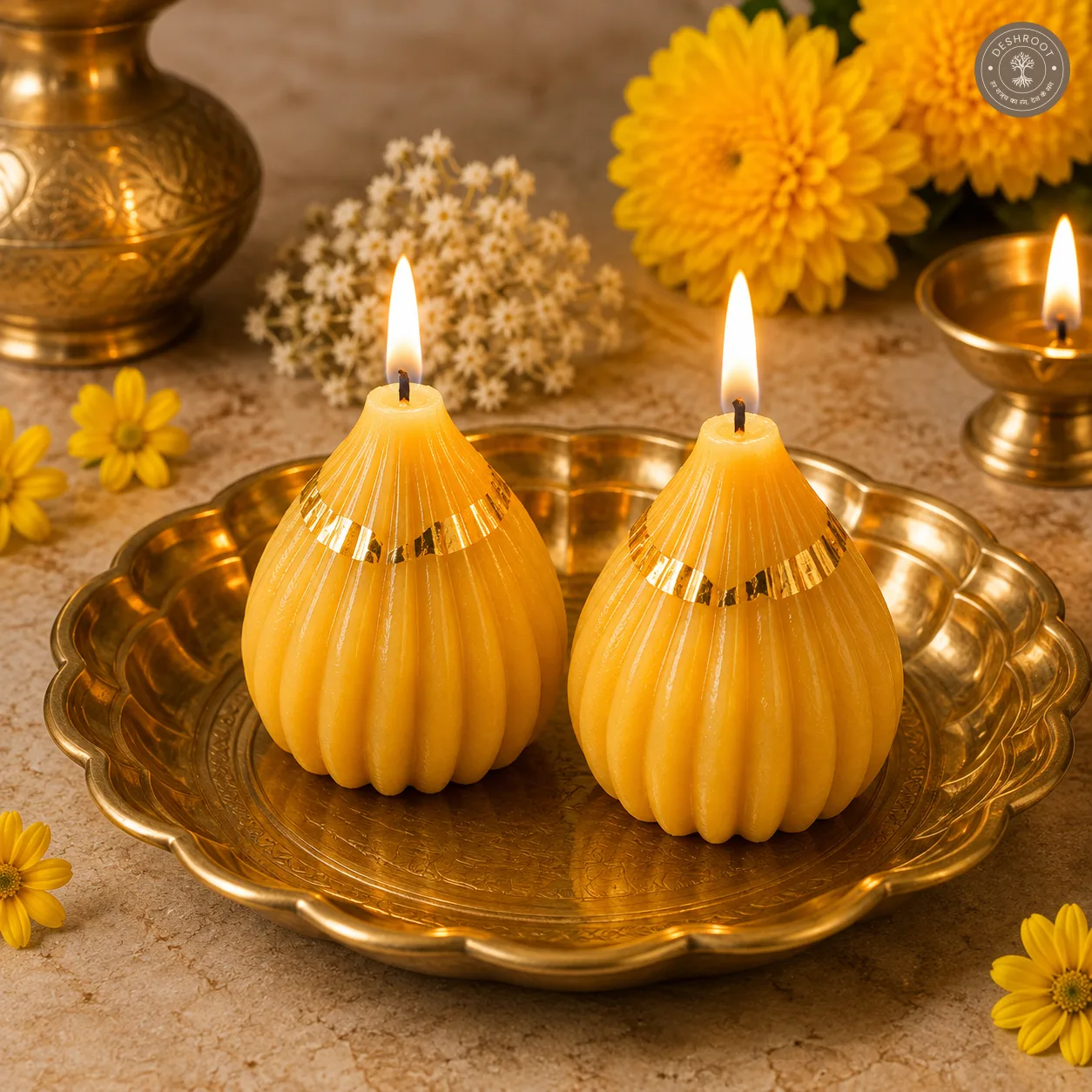Handcrafted Scented Modak Candles Set of 6 – Premium Decorative Wax Candles for Diwali, Pooja & Home Décor