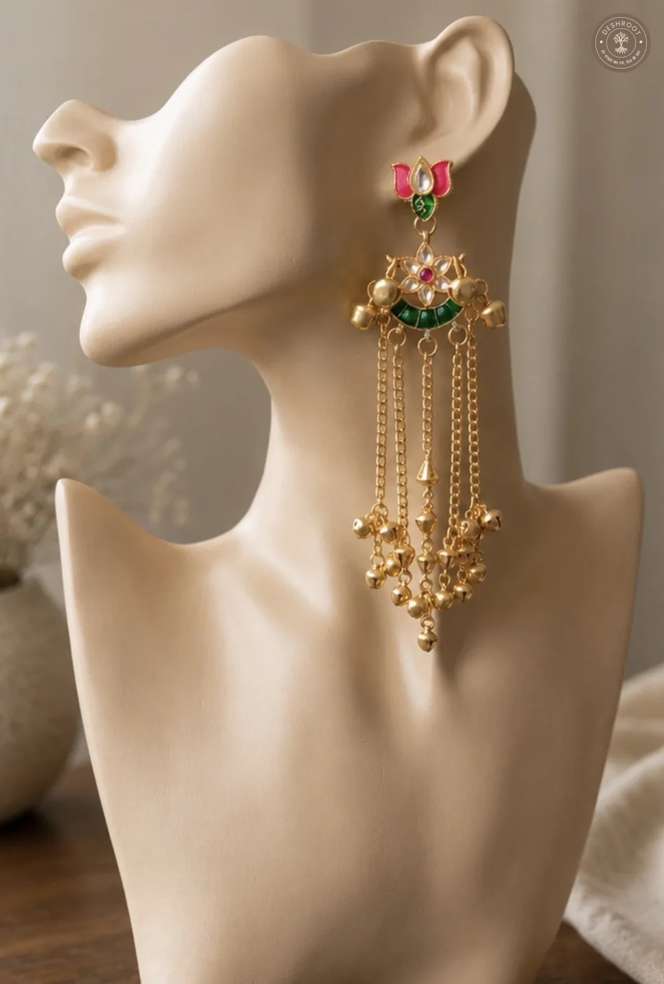 Royal Floral Long Drop Earrings