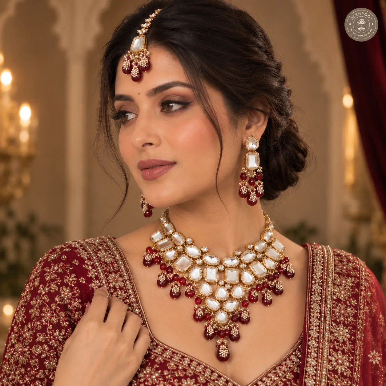Royal Ruby Kundan Bridal Necklace Set