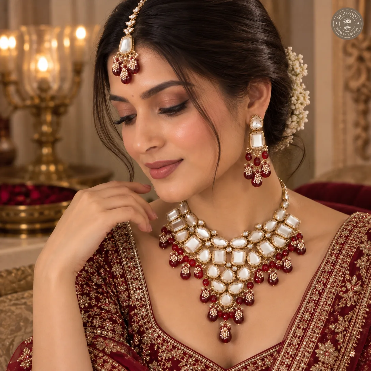 Royal Ruby Kundan Bridal Necklace Set