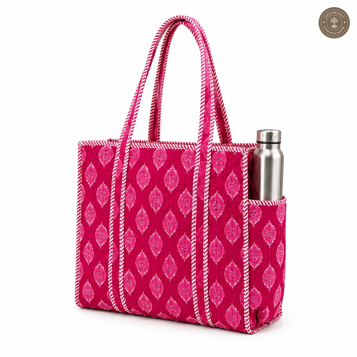 Pink Ikat Printed Multipurpose Shoulder Bag for Women