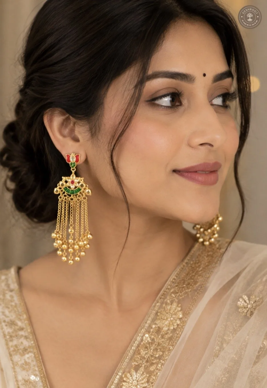 Royal Floral Long Drop Earrings