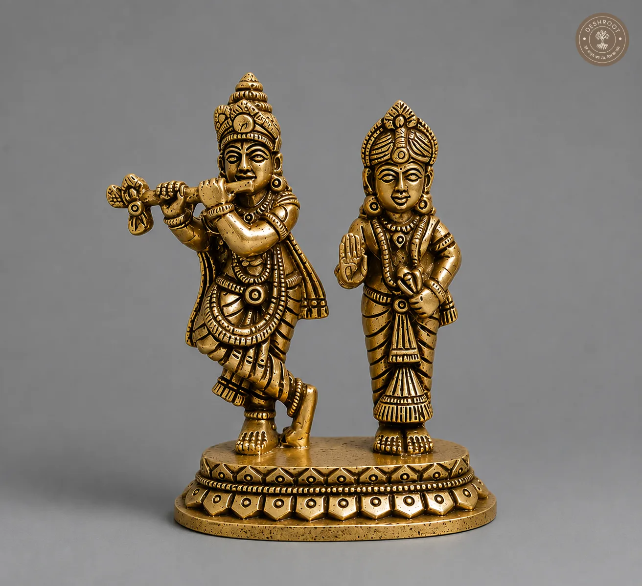 Antique Brass Radha Krishna Idol