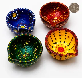 Handcrafted Decorative Diya Set with Designer Pooja Thali