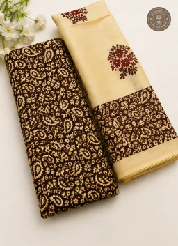 Elegant Paisley & Floral Print Unstitched Suit Set with Printed Dupatta (2 Piece Set)