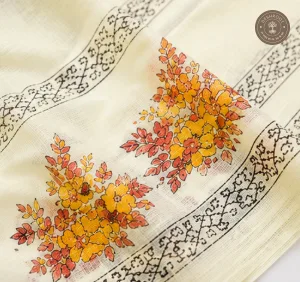 Elegant Floral Print Unstitched Dress Material with Printed Dupatta (2 piece set)