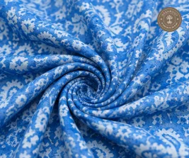 Sky Blue Paisley Print Unstitched Cotton Suit Set with Matching Dupatta (2 Piece set)