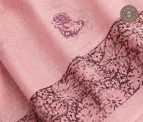Dusty Pink Floral Print Unstitched Cotton Suit Set with Matching Dupatta (2 Piece set)