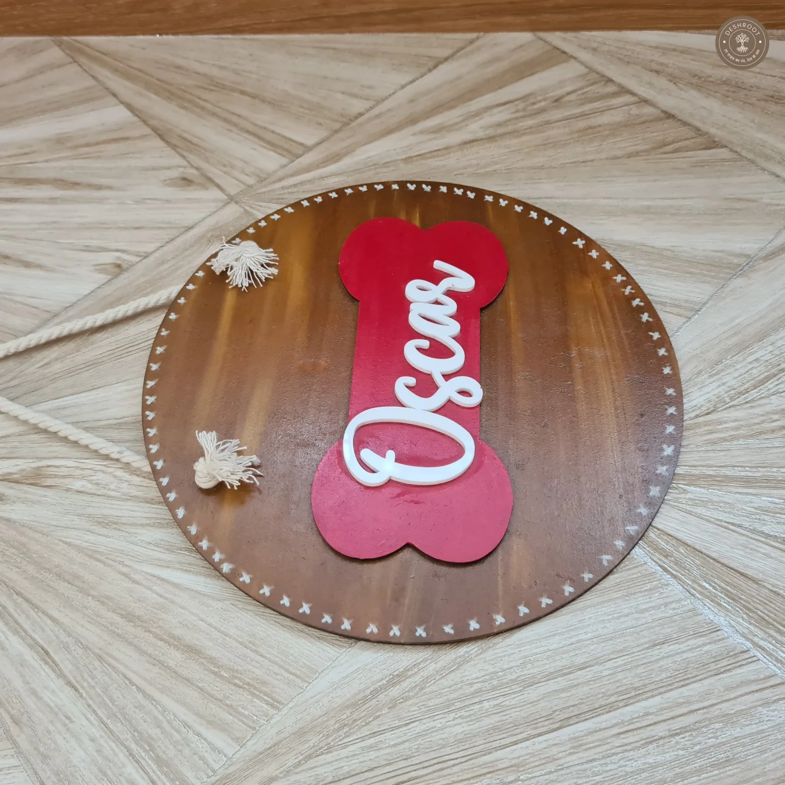 Personalized Oscar Dog Bone Hanging Name Plate