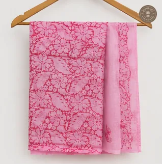 Pink Floral Printed 2-Piece Dress Material (2 piece set)