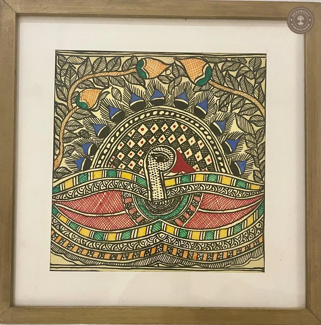 Madhubani Mayur Tarang Folk Art Painting
