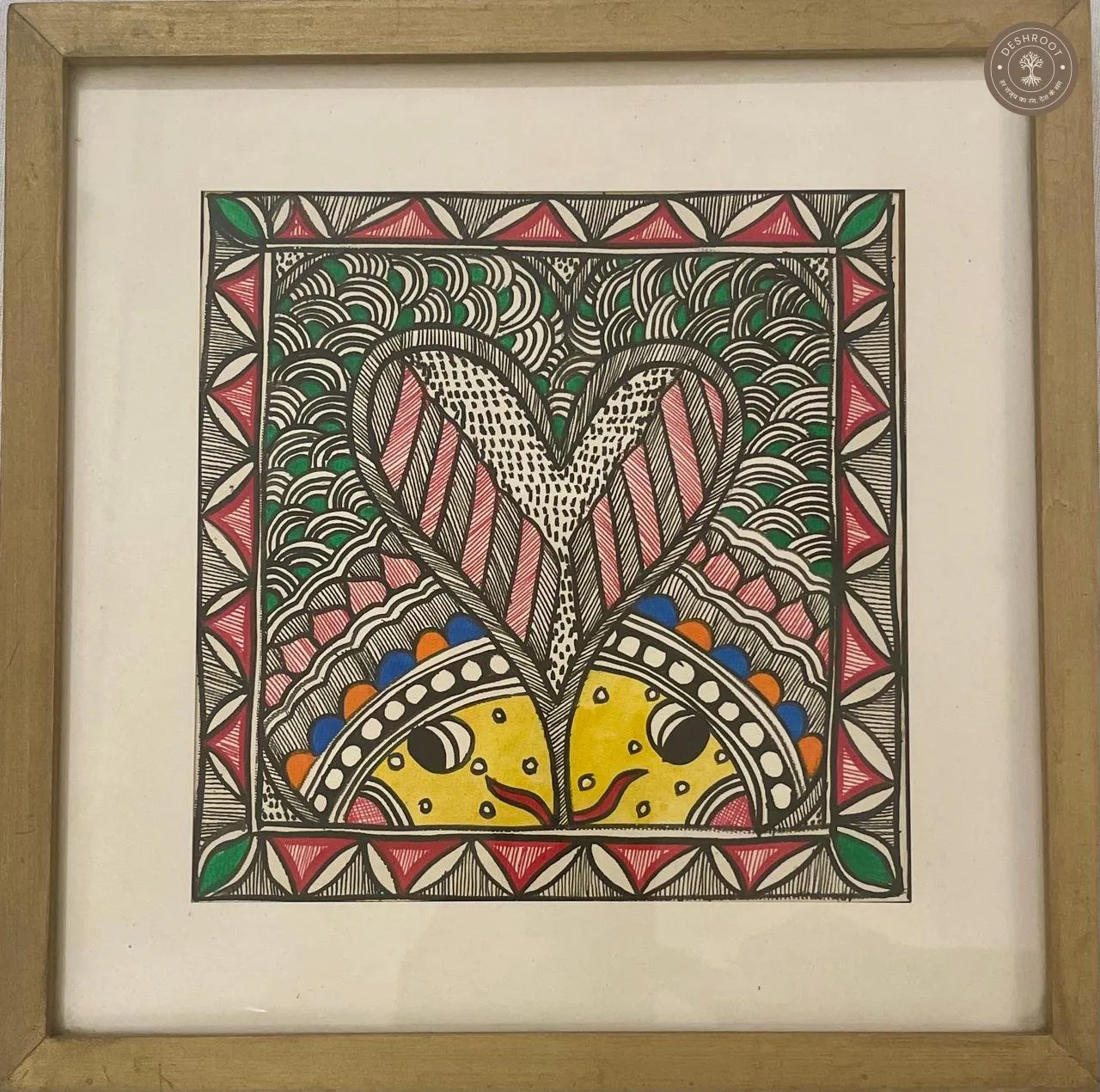 Madhubani Matsya Milan Folk Art Painting