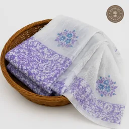 Lavender Purple Paisley Printed 2-Piece Dress Material Set